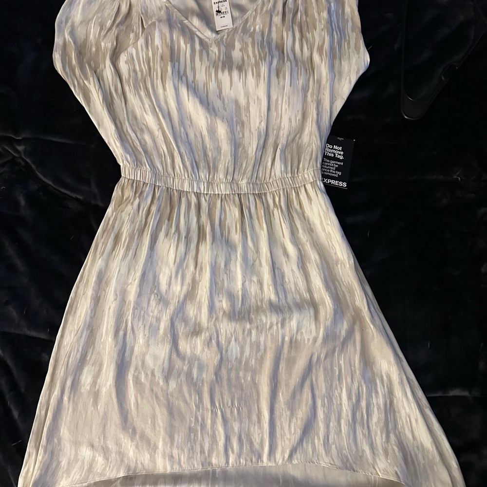 Beige and gold/tan dress